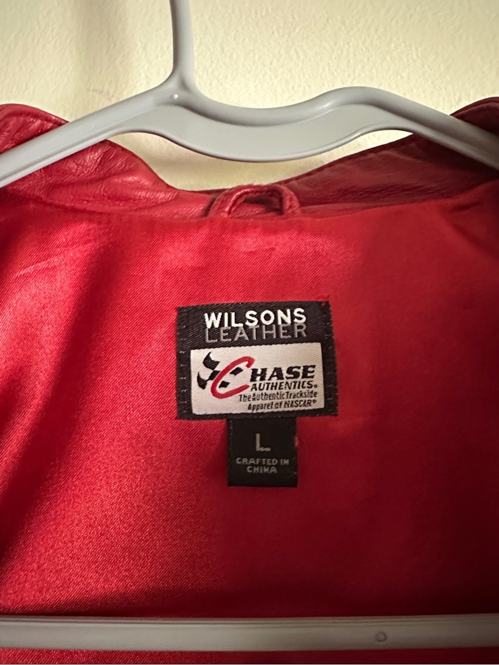 Wilsons Leather Red and White Racing-Style Leather Jacket - Picture 3 of 14
